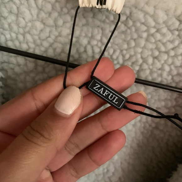 Black Demin Coat, Lined with White Faux Fur - Picture 3 of 3